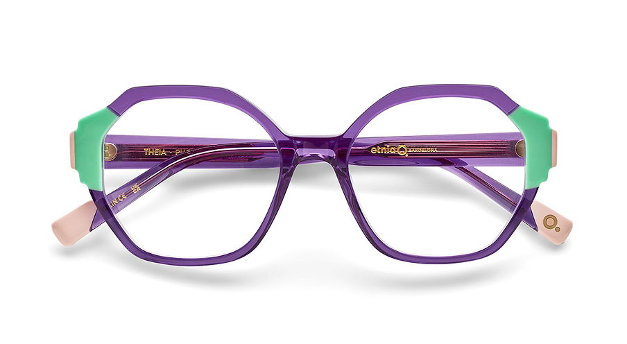 Das Bild zeigt die Korrektionsbrille THEIA PUGR von der Marke Etnia Barcelona in lila